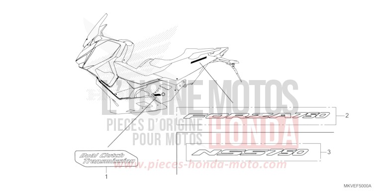 MARK/EMBLEM for Forza 750 IRIDIUM GRAY METALLIC (NHC65) from 2025